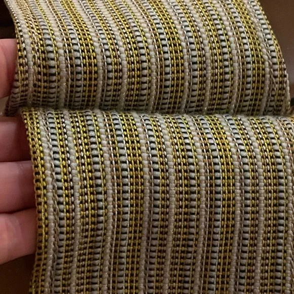 Naturalizer Kirstin Stripe Cork Platform Shoe Wedge Sandal yellow tan mule sz 9 - Picture 9 of 16